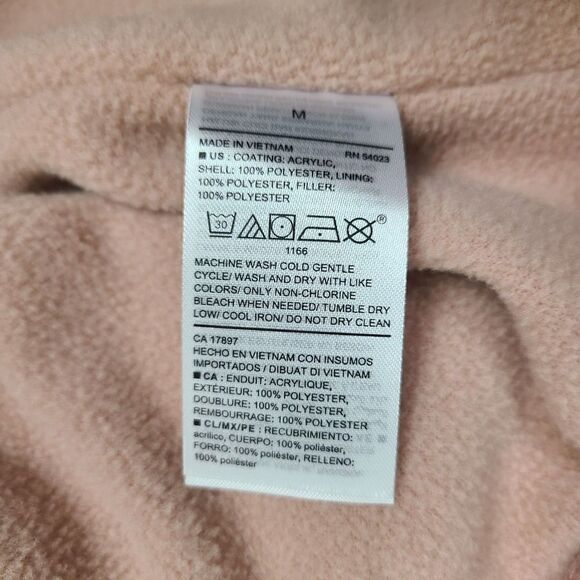 Old Navy Puffer Vest M Dusty Pink Full-Zip Fleece Lined Sleeveless Jacket - Picture 9 of 11